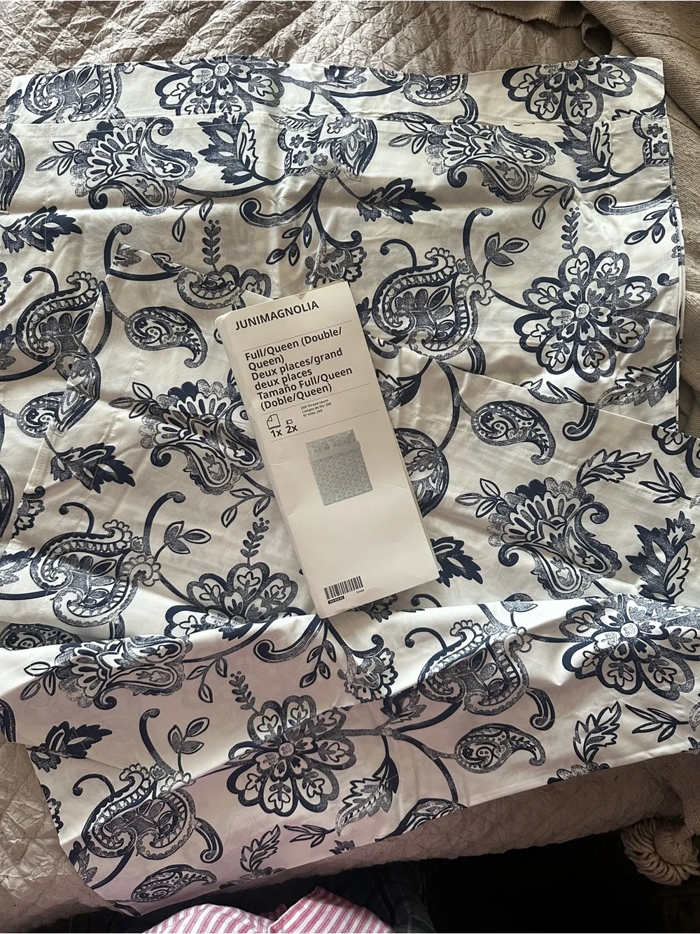 Magnolia Navy and White Floral pillow cases only - Full/Queen